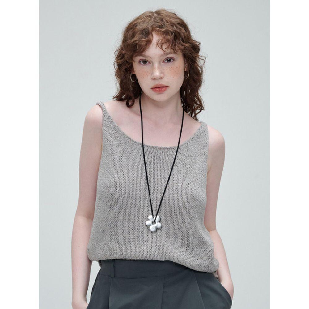 NOISCHE Metal Fleur Necklace _ SILVER