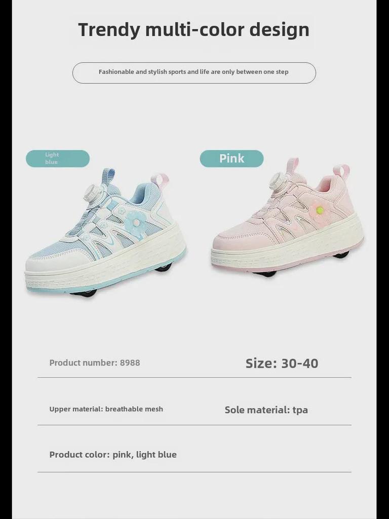 Children's Running Shoes with Detachable Roller Skates