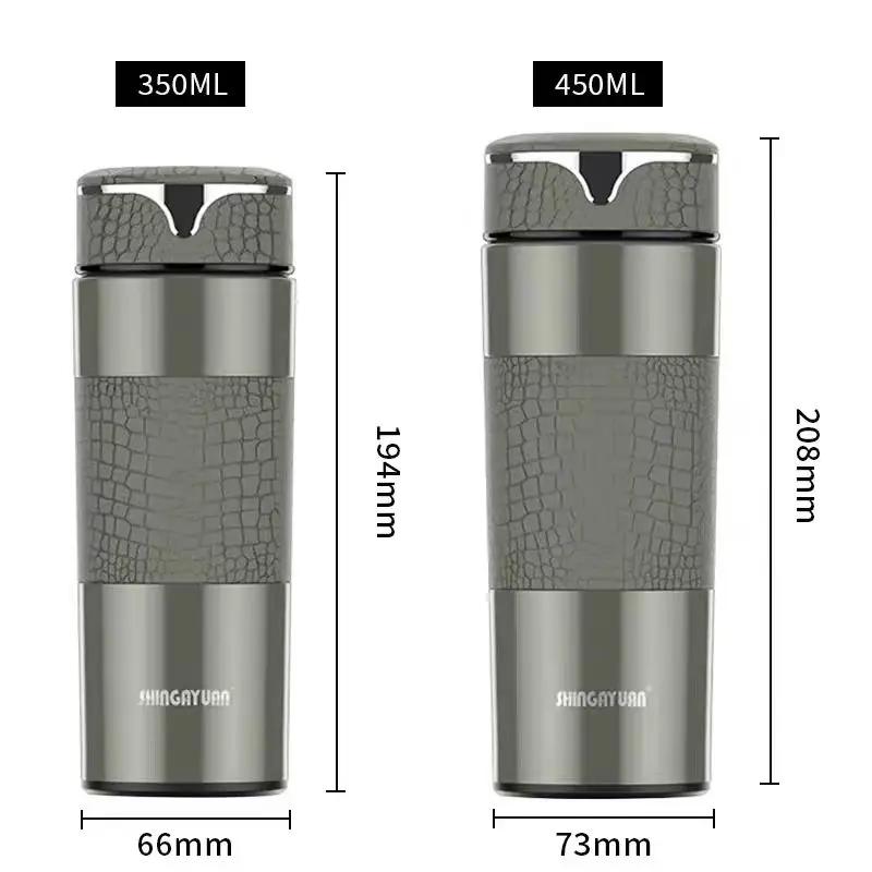 350ml Thermos Flasks Noble Leather Insulated Cup Highquality Thermal Keep Cold Hot Water Bottle Stainles Steel vacuum cup