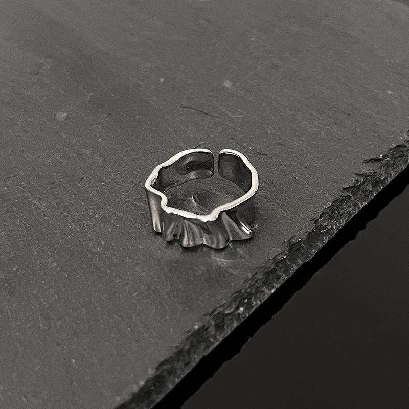 Циркон Высококлассное Кольцо Неправильной Текстуры Нишевый Дизайн Холодный Ветер Кольцо на Указательный Палец Модные Персонализированные Аксессуары Adjustable opening