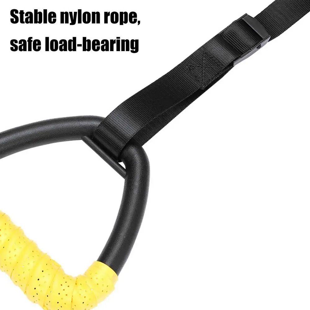 Adjustable Straps Pull up Handle Rings Non-Slip Strength Training Ring  Home Exercise