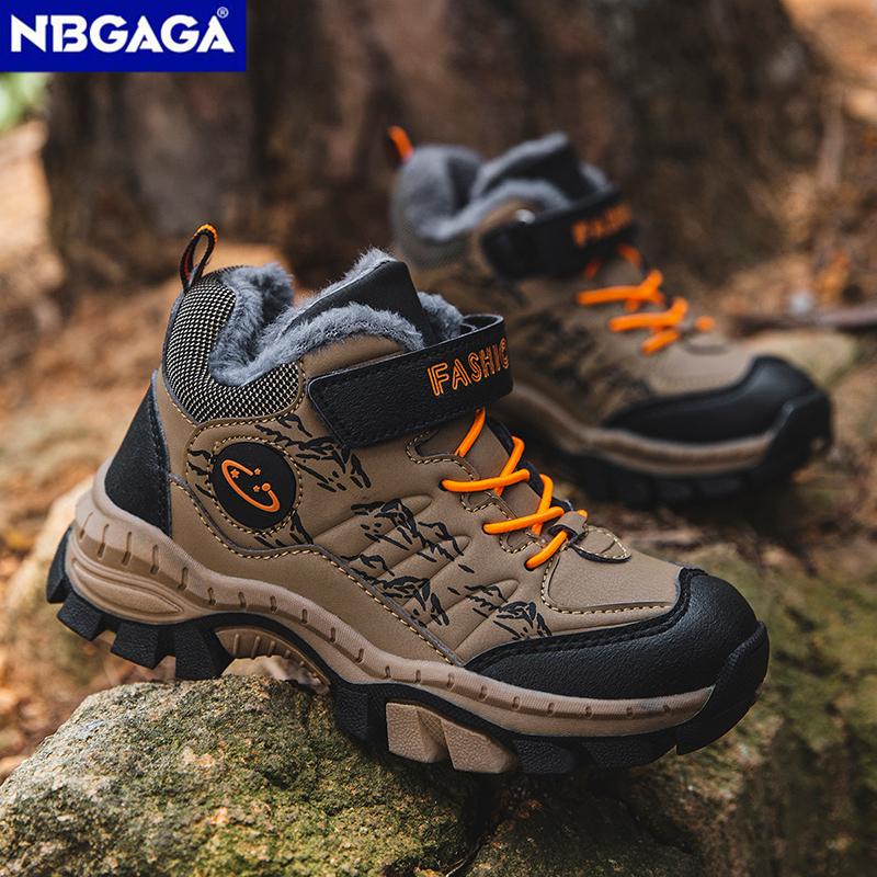 Zimní dětské ležérní sněhové kotníkové boty Protiskluzové venkovní horolezecké boty Módní dětské nepromokavé teplé tenisky