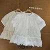 1116 Summer New Women's Crew Neck Japanese Cotton Shirt Loose Shirt Top Cardigan Mori Embroidery Literary and Art Style