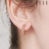 [ELLE Jewelry] 14K Rolling Cubic One-Touch Earrings (Gold Plated) ELGPEE485