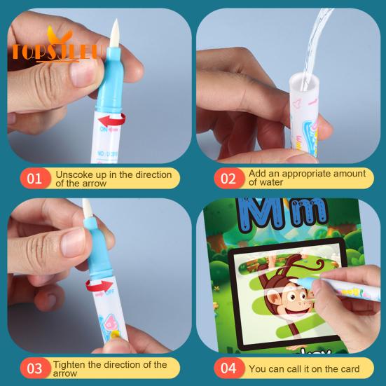 1 Set Alphabet Water Coloring Cards Educational Learning Toy Develop Hand Strength And Visual Perception Skills Paint Toys for Kids