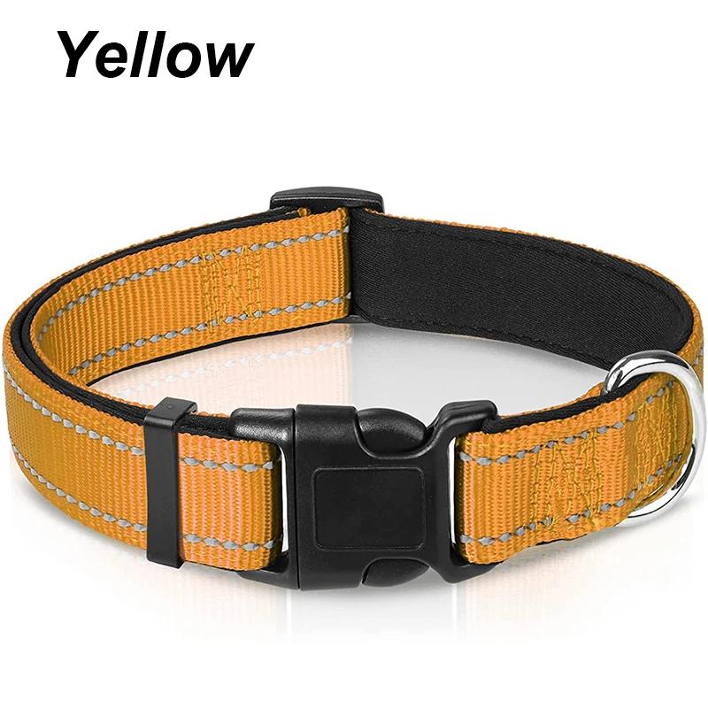 Reflective Dog Collar Sturdy Adjustable Pets Collar For Medium Large Dogs Soft Neoprene Padded Nylon for Medium Large Dogs