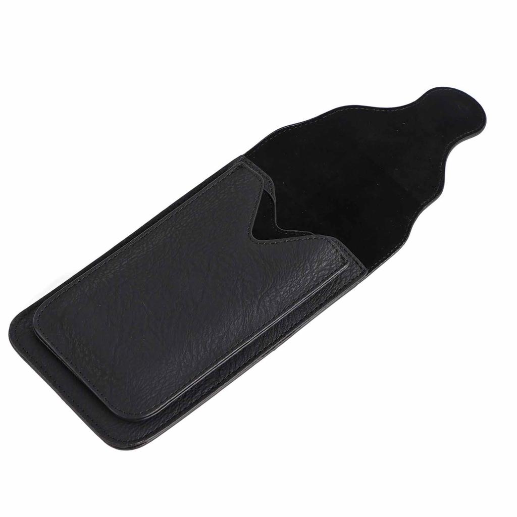 Cell Phone Pouch Holster Men PU Leather Mobile Phone Belt Waist Bag for Travel Outdoor Mountaineering Black