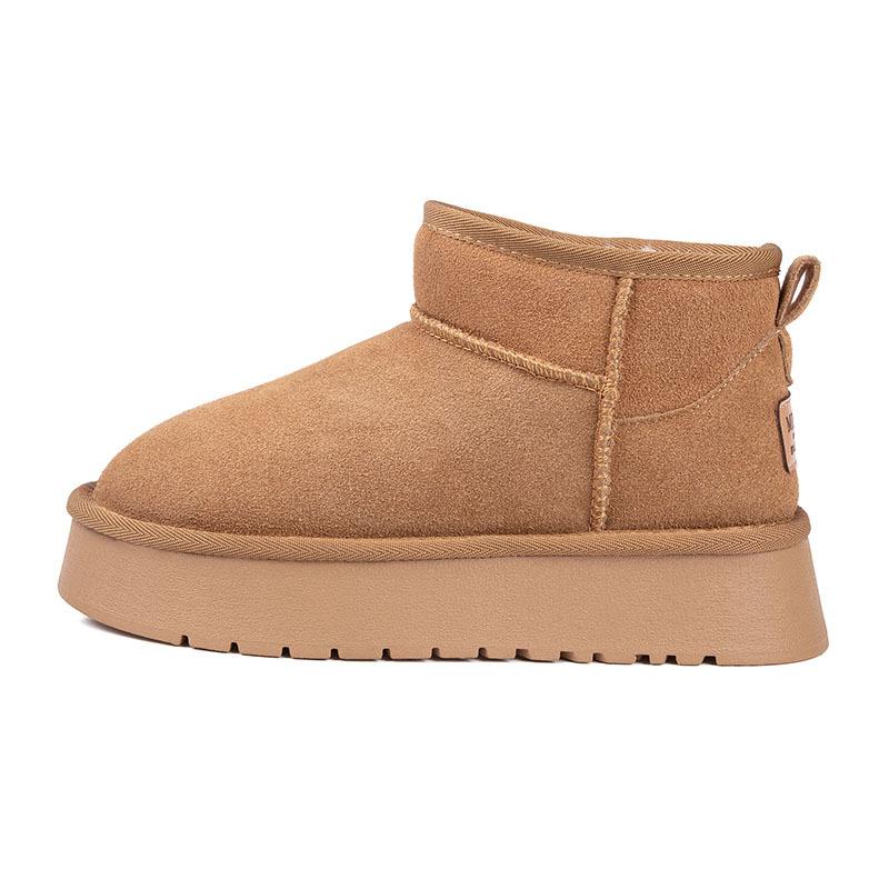 Winter Velvet To Increase Warmth Thick Soled Short Tube Cotton Shoes for Women