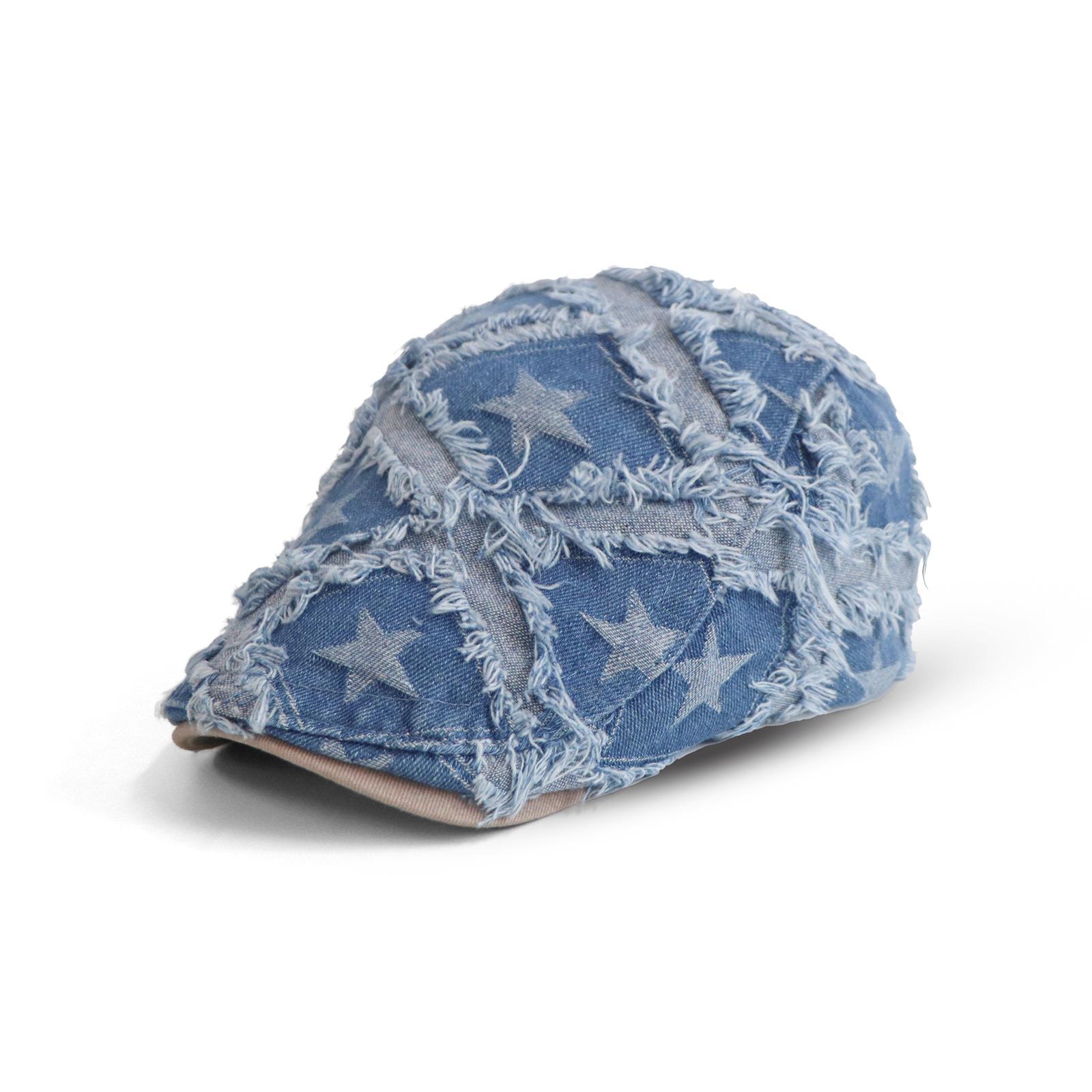 

New Arrival: Washed Denim Distressed Baseball Cap – Unisex Beret, Casual and Versatile, Spring/Autumn Hat adjustable средний синий
