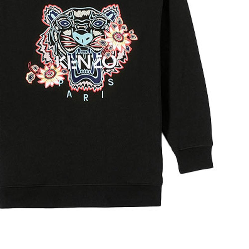 (WMNS) KENZO Tiger Embroidered Pure Cotton Casual Long Sleeves Hoodie Black Women's F962SW7594XO-99