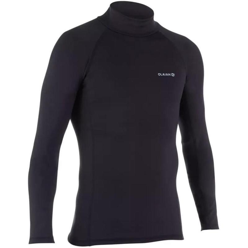 Decathlon 900 Warm, Windproof Raglan Long Sleeve T-Shirt Men's Black