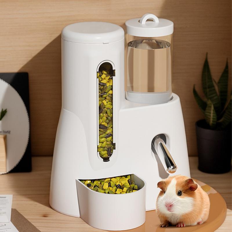 Hamster Wasserspender Kleintier Automatischer Spender Trinkwasserflasche Schalen Napf mit Futterbehälter für Meerschweinchen Ratte