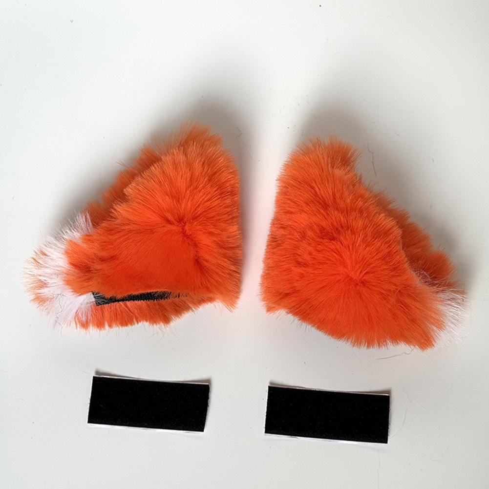 

2 шт., украшение для шлема автомобиля, мотоцикла, электрический велосипед, мягкие маленькие плюшевые кошачьи уши для мотокросса, наклейка на полнолицевой шлем для бездорожья оранжевый/белый
