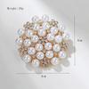 Fashion Environmental Protection Alloy Full of Pearls Camellia Pin Female Corsage Clothing Accessories Jewelry Long-Lasting Color Exquisite Brooch