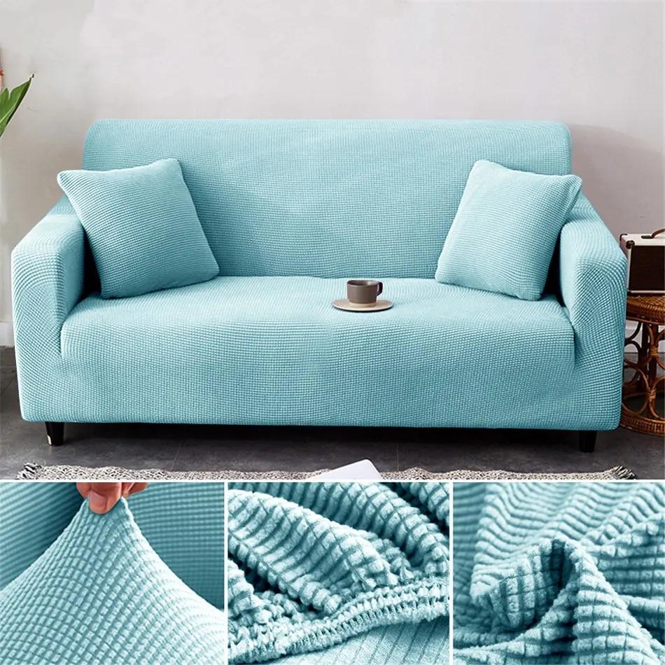 1/2/3/4 Seater Thicken Elastic Jacquard Sofa Cover Slipcover Stretch Polar Fleece L Shape Corner Sofa Covers for Living Room