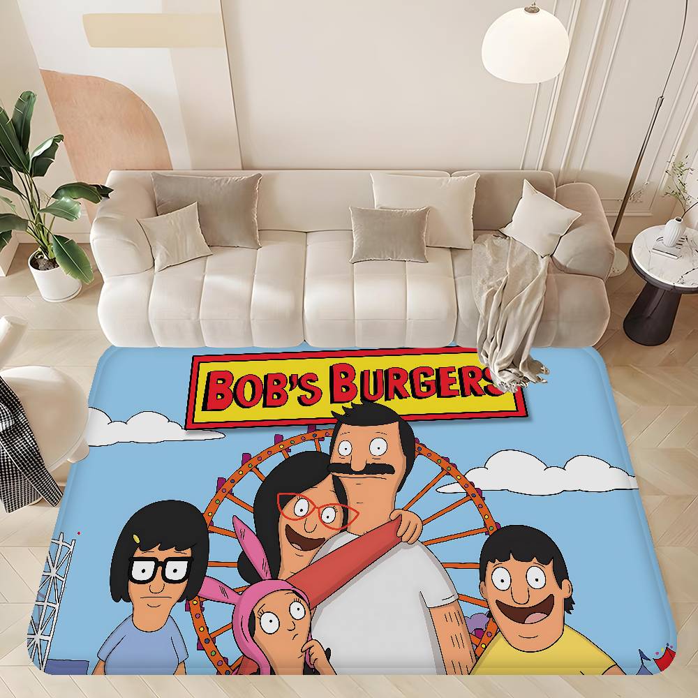 Cartoon B-Bobs Anime BurgersES Entrance Door Mat Washable Non-Slip Living Room Sofa Chairs Area Mat Kitchen Welcome Doormat