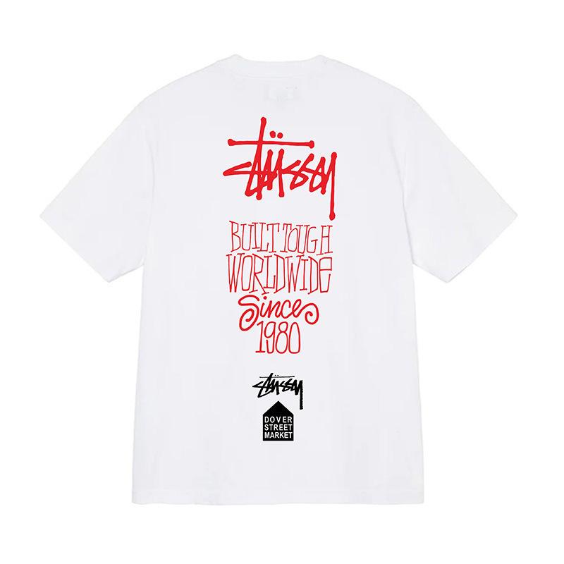 STU Stutucci American trendy brand short-sleeved letter printing summer men's and women's crew neck loose heavy cotton T-shirt