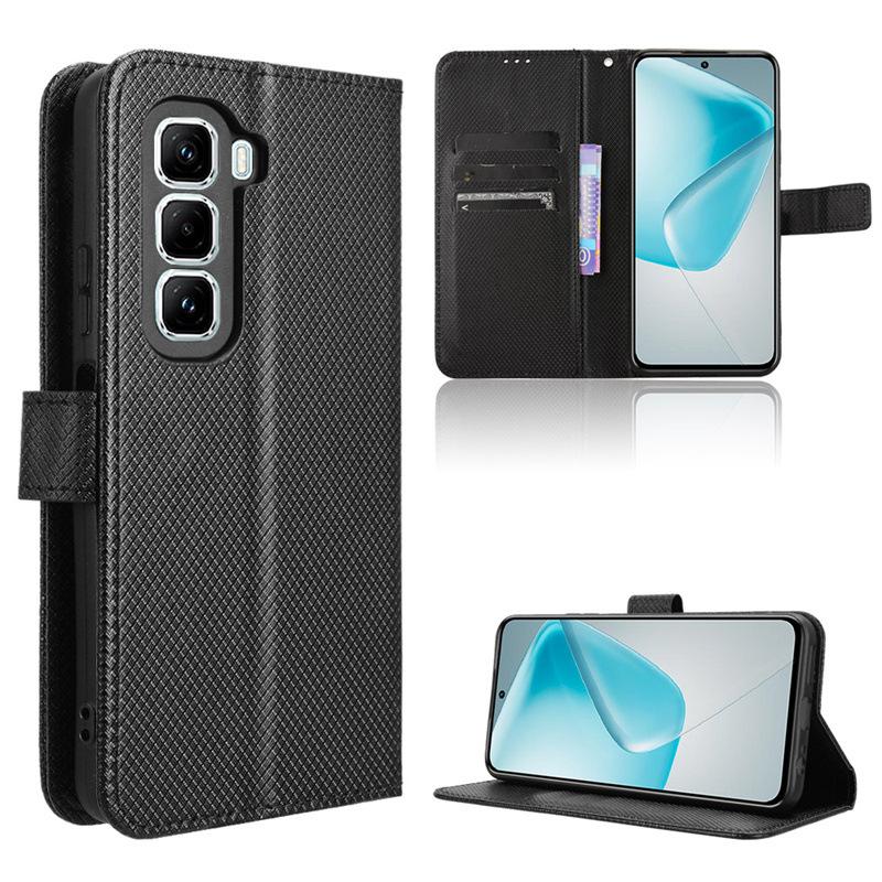 

Флип-чехол для Infinix Hot 50 Pro+ Plus 4G кожаный чехол [Flip Vintage Leather] ударопрочный прочный ретро-чехол для телефона Infinix Hot 50 Pro+ Plus чёрный