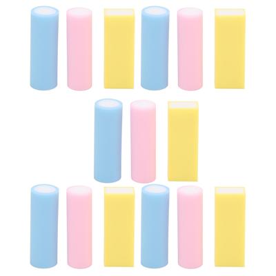 15pcs Rubber Stamps Mini Three Dimensional Cylindrical Square Column Stamp Carving Blocks for DIY Signature Sculpture