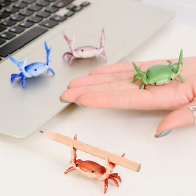 Weightlifting Crab Pen Holder Creative Desktop Organizer Decorative Desk Accessory for School Office Home Desk