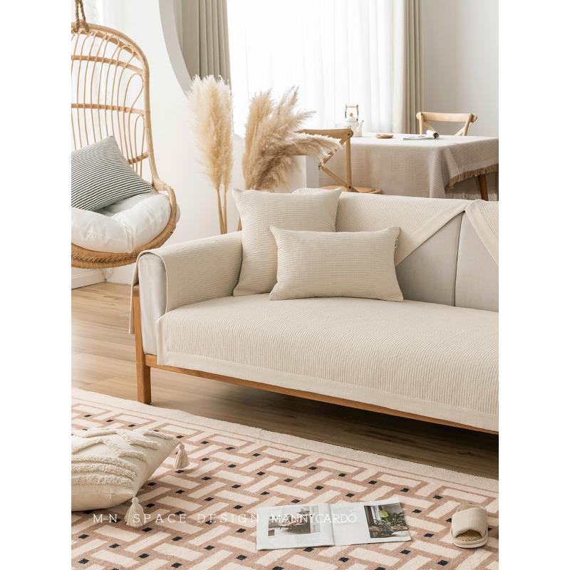 Four Seasons Universal Simple Cotton Primary Color Modern Weaving Craft Thickened Cover Towel Non-Slip Quality Combination Sofa Cushion