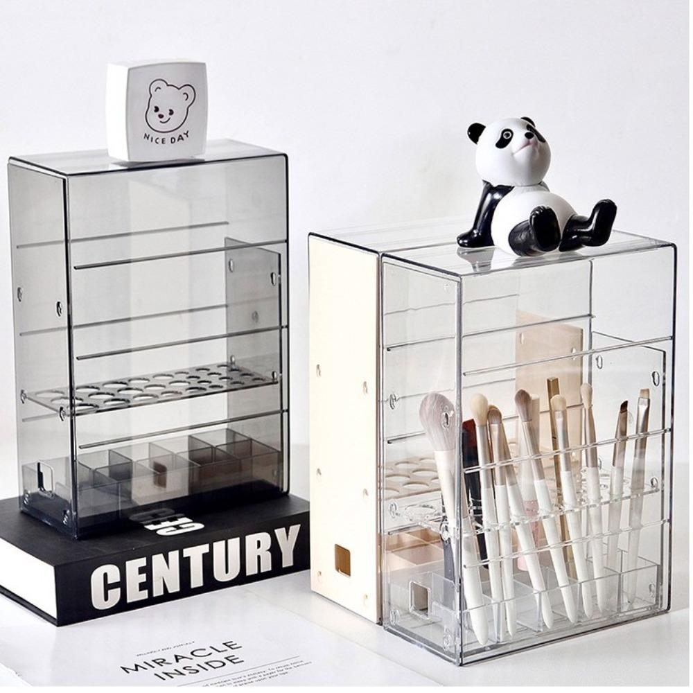

Multiple Lattices Jewelry Display Box Multifunction Makeup Brush Showcase Makeup Storage Rack Home Jewelry Display Box