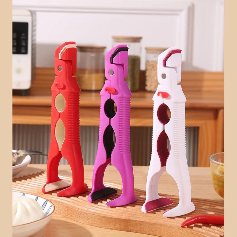 1PC Three-in-one Anti-skid Pliers Pot Clip Anti-scalding Clip Kitchen Silicone Bottle Opener Household Tools Household Goods