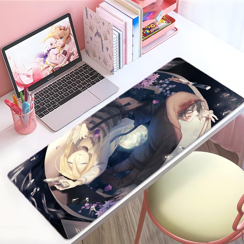 Dunkler gruseliger Anime AAngels Of Death Mauspads Groß Dicke Schreibtischunterlage Genähte Kanten Gaming-Mauspad Für PC