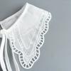 Women White Embroidery Fake Collar Shawl Wraps Girls Summer Dress Shirt Hollow Out Floral Necklace Scarf False Collar