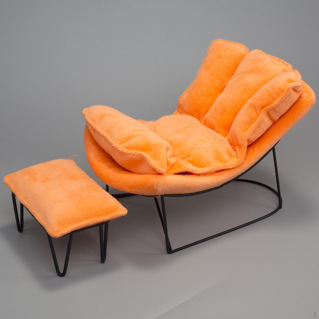 1/6 Scale Rocking Chair Mini Chaise Longue Accessories Adults Gifts Soft Fabric Decorative Single