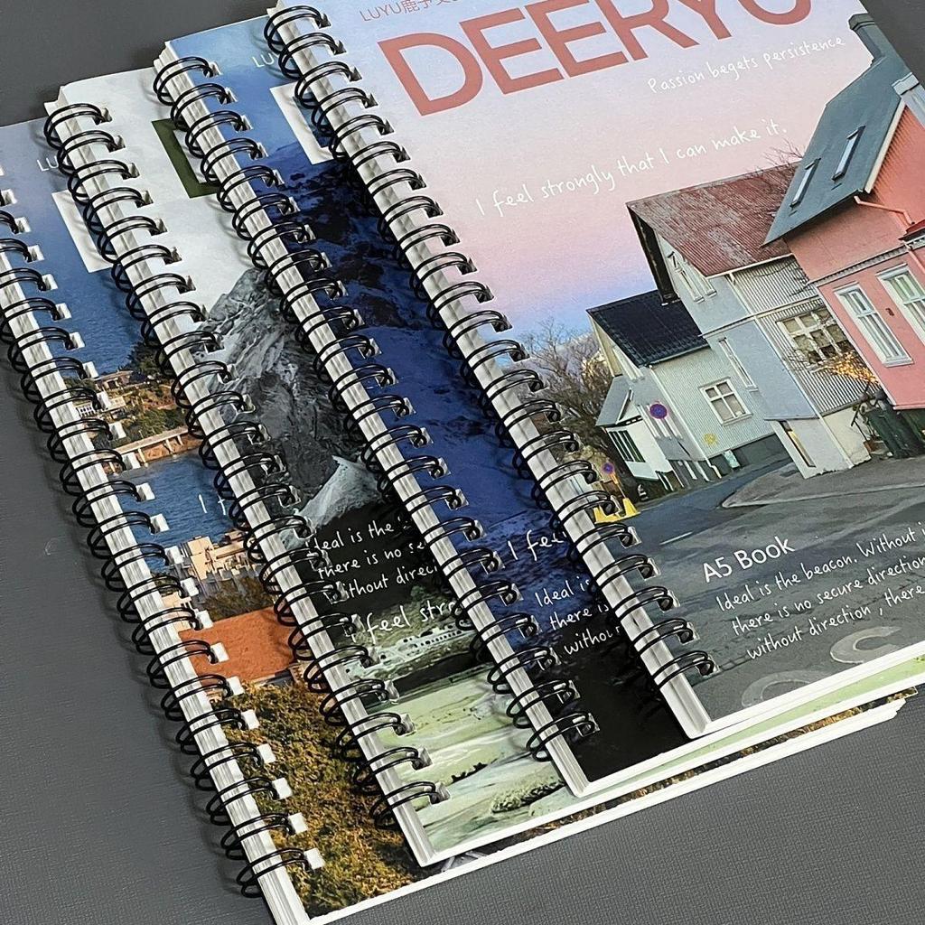 Japanese Landscape Coil Notebook: Durable, Hand-Friendly, High-Value Horizontal Line for Study and Note-Taking