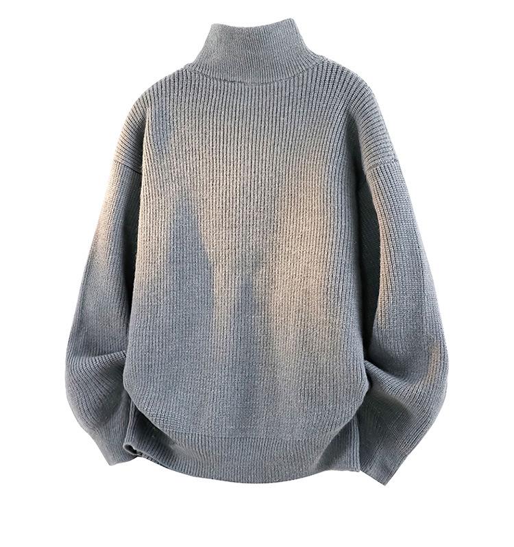 Men's Versatile Round Neck Knitwear Jacket - Stylish, Loose-Fit for Spring, Autumn, Winter