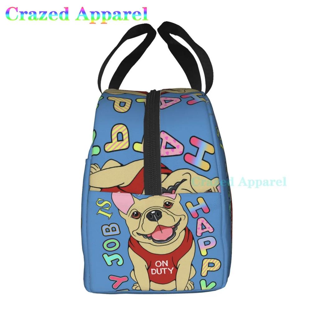 French Bulldogs Dog Insulated Lunch Bag for Women, Men, and Kids, Large and Reusable, Handle, Freezable Work and School Travel