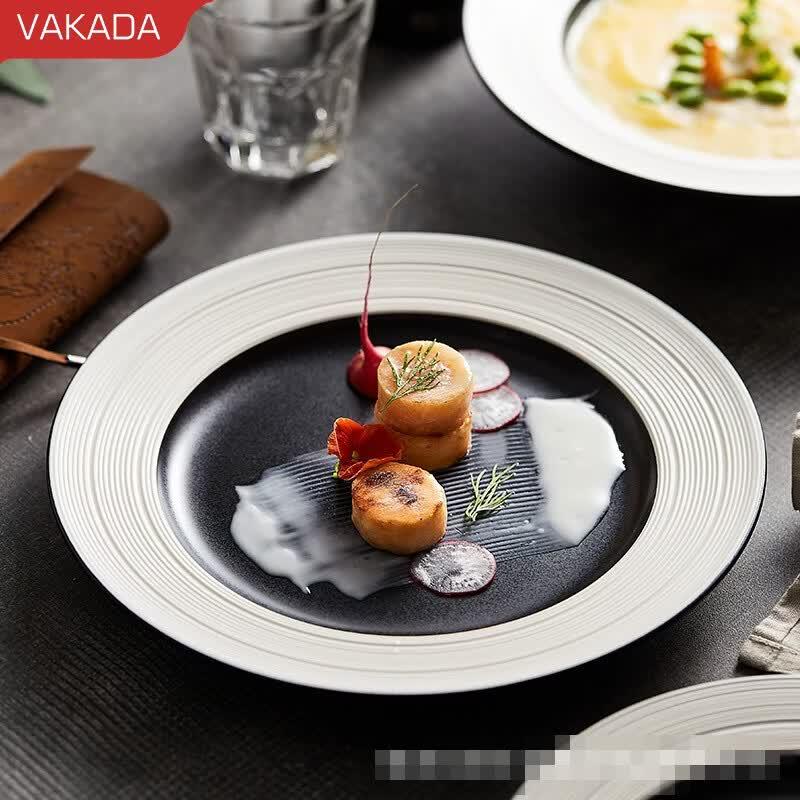VAKADA Ceramic Deep Dinner Plate