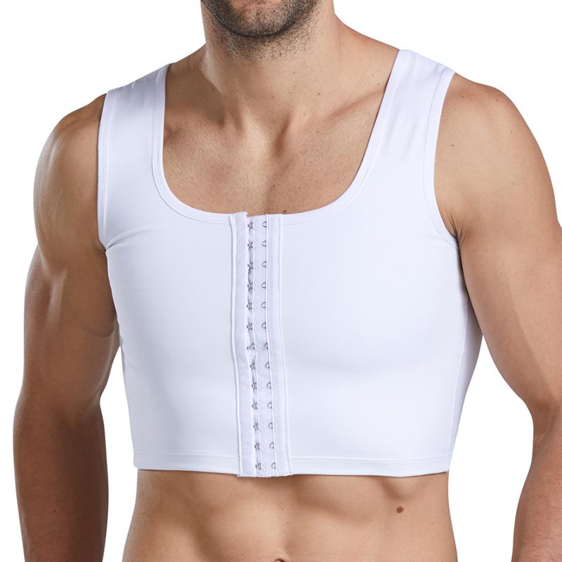 

Men s Chest Vest Sweat Chest Bandage Tight-fitting Underwear Body Shaper Corset Support Belt Chest Compression Correct Posture M белый