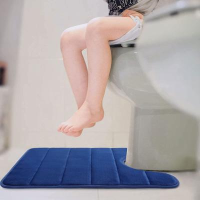 Yousheng Set 2 Pezzi Tappetino da Bagno in Pile di Corallo Tappetino per WC a Forma di U Antiscivolo Asciugatura Rapida Assorbente Tappeto per Pavimento del Bagno Tappetino da Bagno