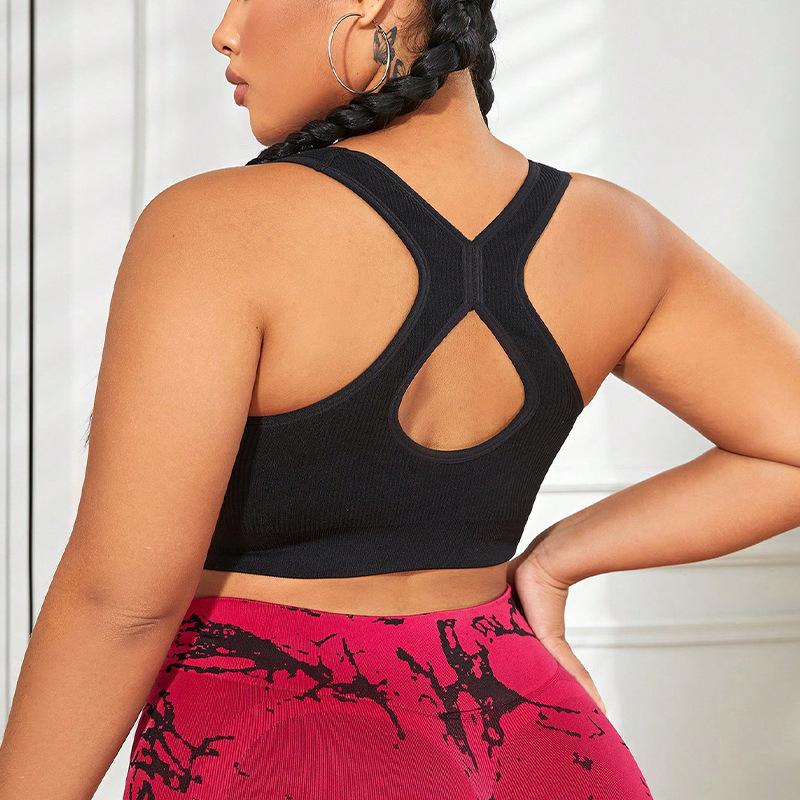 Beautiful Back Front Zipper Sports Bra, Shock-Absorbing And Gathering, Plus Size Running, Yoga, Fitness, Sports Bra For Women