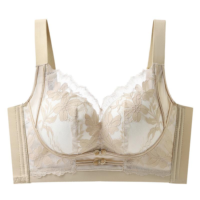 

Lace Sexy Hole Cup Underwear Women s No Steel Rim Anti-Sagging Close Breast Adjustment Gather Up Bras Bras 75BC