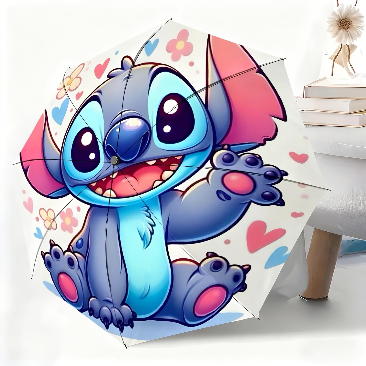 

1pc Umbrella Featuring a Cute Stitch Design, a Fully Automatic Umbrella Suitable for All Occasions, a Portable Folding Rain Um (as the picture,Iron&8K)