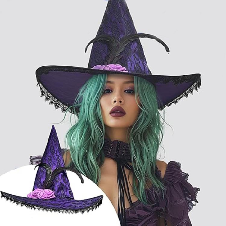 Soft Fashionable Hat Gothicism Witch Costume Hat Outdoor Activity Hat for Female Theme Party Headwear