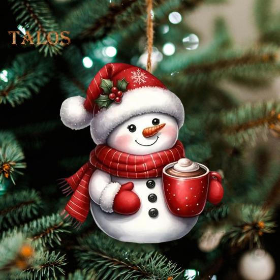 תליון אייל הצפון של סנטה קלאוס קישוט תלייה חגיגי לעץ חג המולד קישוט סנטה קלאוס מצויר מאקריליק למחזיקי מפתחות חלונות תיקים