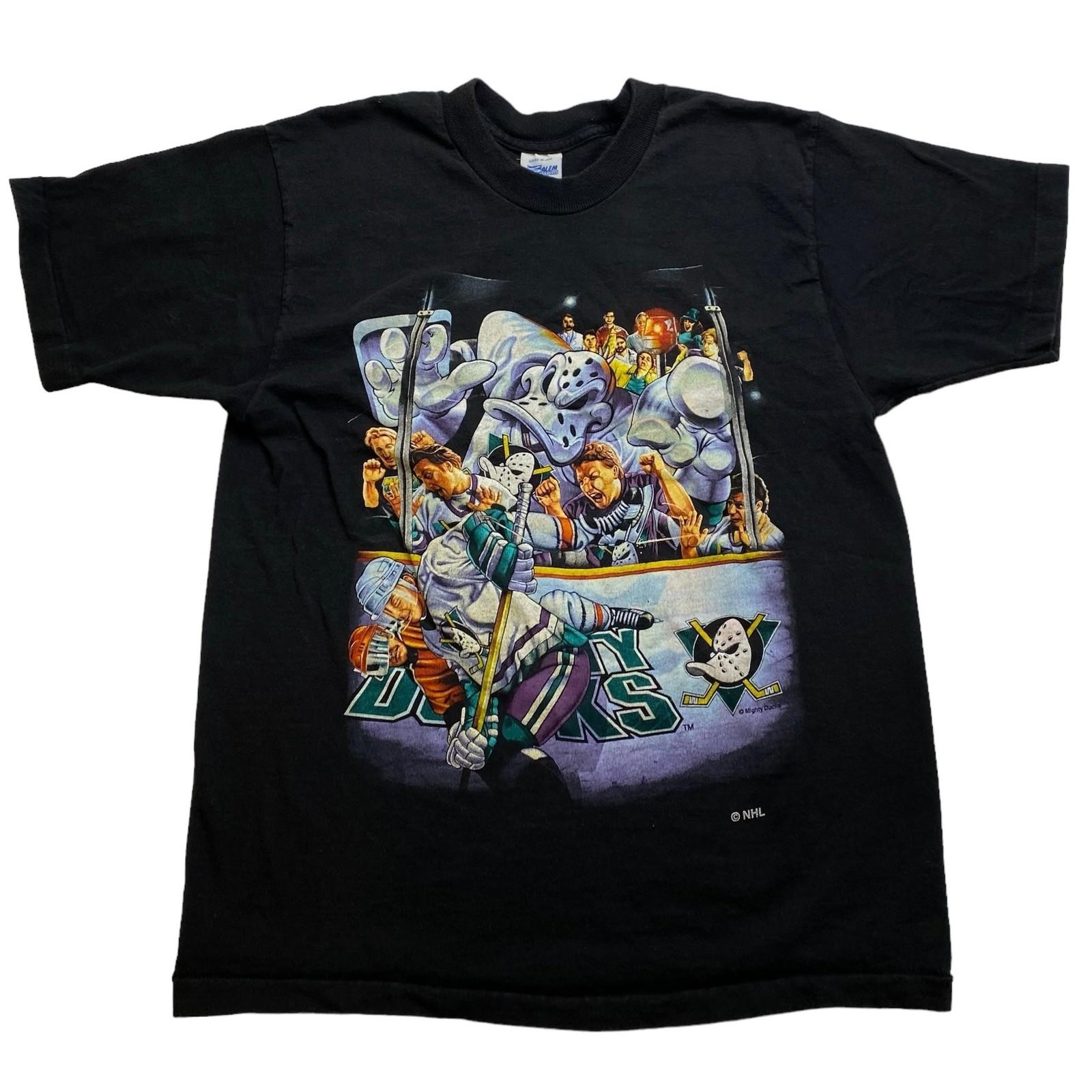Mighty Ducks NHL unisex black short sleeve t-shirt QT4846 S разноцветный