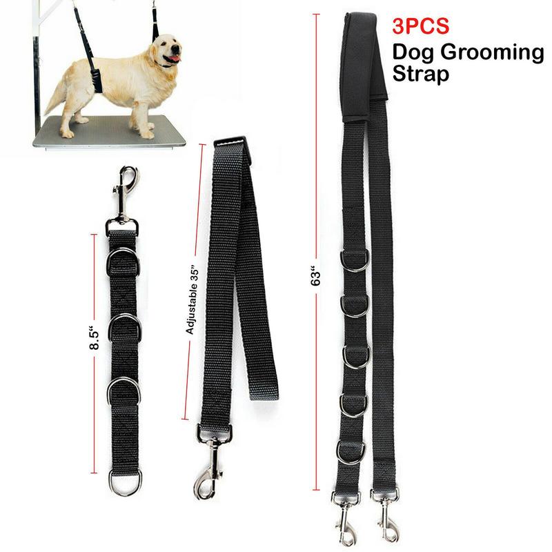 Pet Grooming Strap No Sit Haunch Holder Grooming Restraint 3X Nylon Pet Grooming Table Straps For Pet Dog Grooming Table