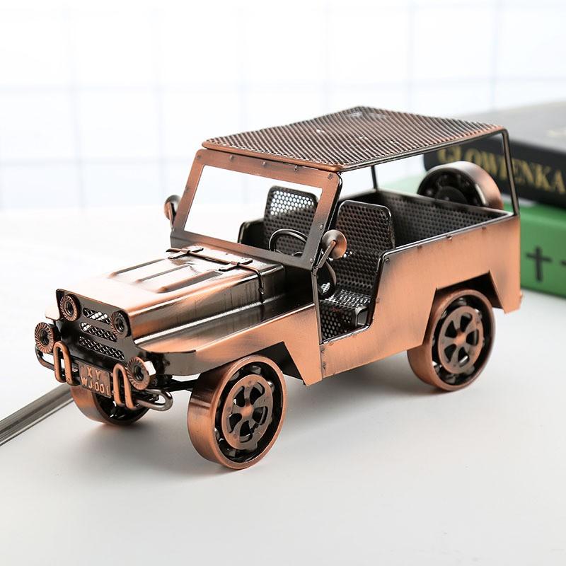 Wrought Iron Jeep Model Creative Home Decor Metal Craft Ornament Multiple Styles