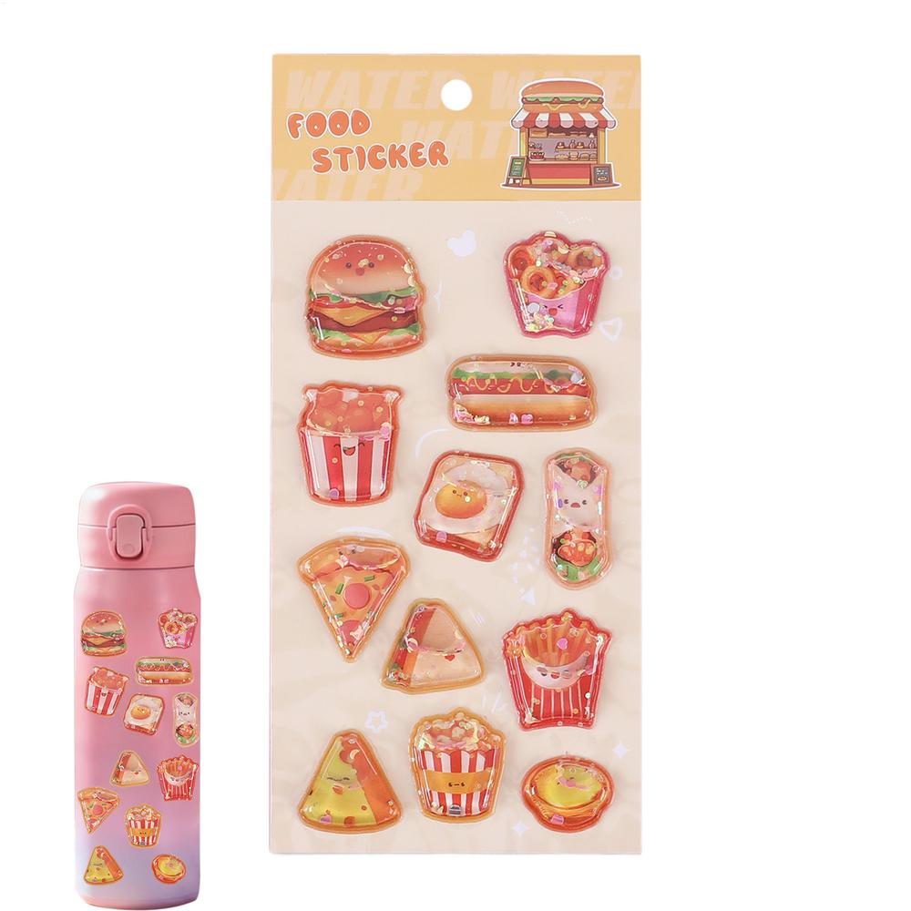 

3D Stickers Embossed Adorable Assorted Decals Mini Hamburger Cartoon 3D Stickers for Boys Girls Children Teens Students Laptop червоний