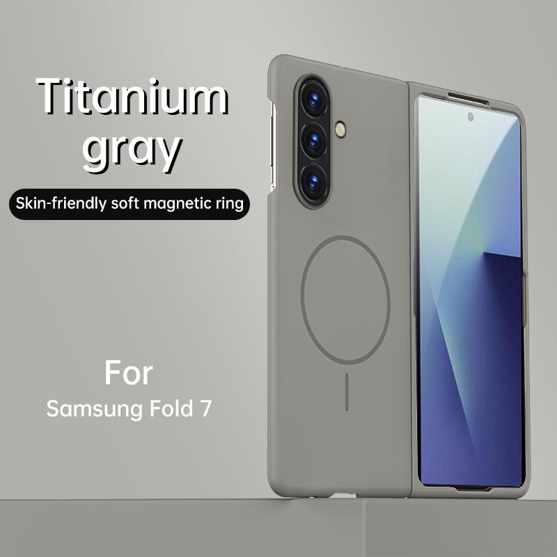 Ultra-Thin Magnetic Case For Samsung Galaxy Z Fold 7 6 5 4 3 ZFold7 Z Fold6 Fold5 Fold4 Framless for Magsafe Slim Frosted Cover