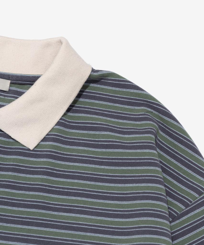 CARGOBROS FOR WOMAN Easy Stripe Polo Shirt (Gray)