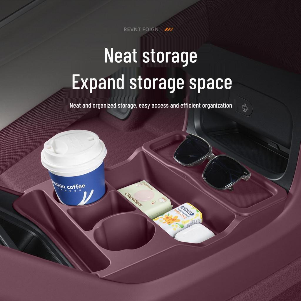 Compatible Xiaomi YU7 Double Layer Car Cup Holder Armrest Organizer