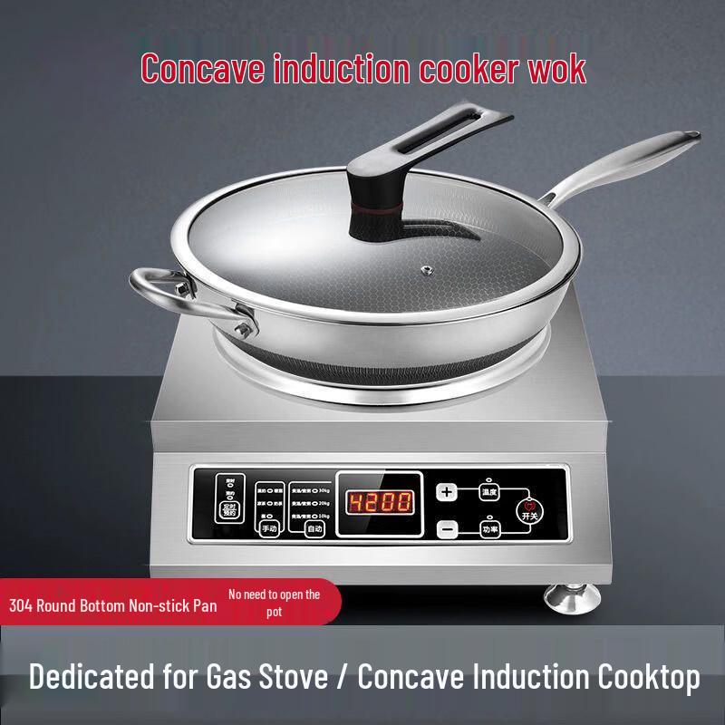 34cm Stainless Steel Non-Stick Wok