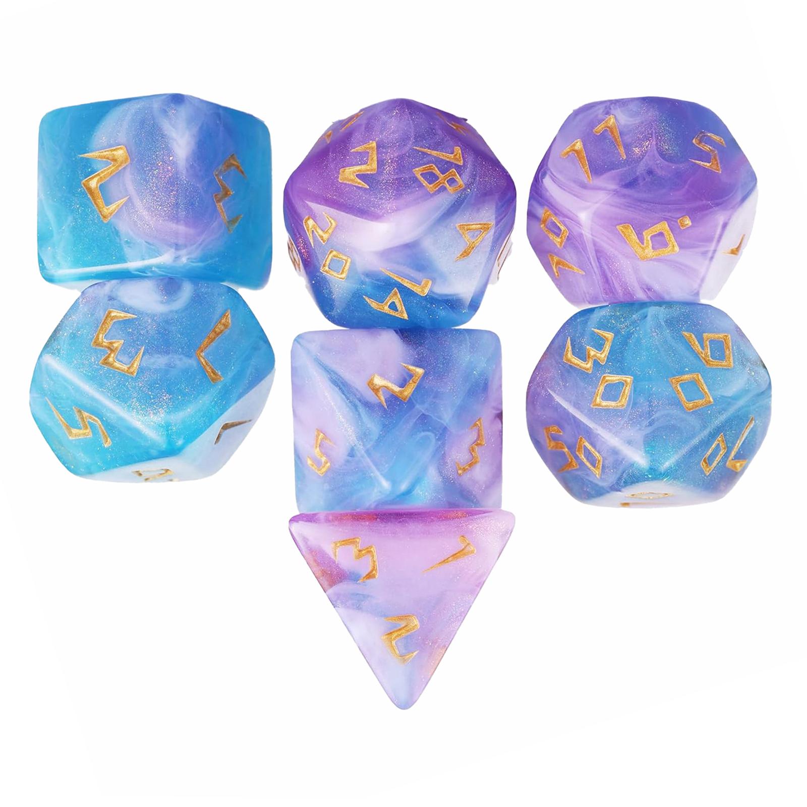 7Pcs Party Entertainment Dices Family Game Educational Toy Acrylic Polyhedral Dices Clear D4 D8 D10 Number Dices Set 1